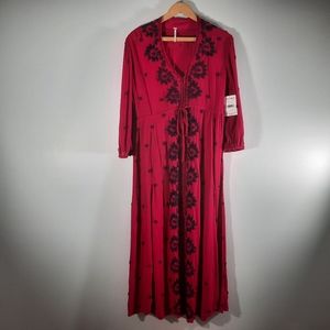NWOT Free People Magenta combo maxi dress Sz XS. Washed, not worn.